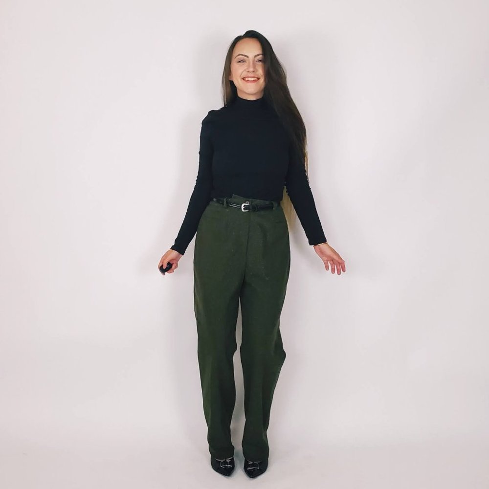Vintage Cleo Olive Green Trousers